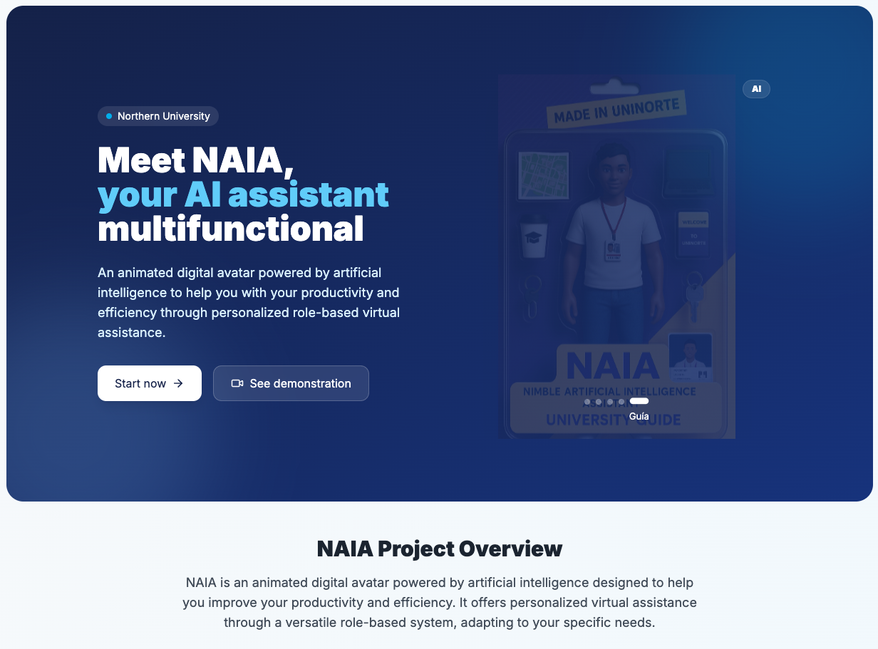 System architecture sketch for NAIA