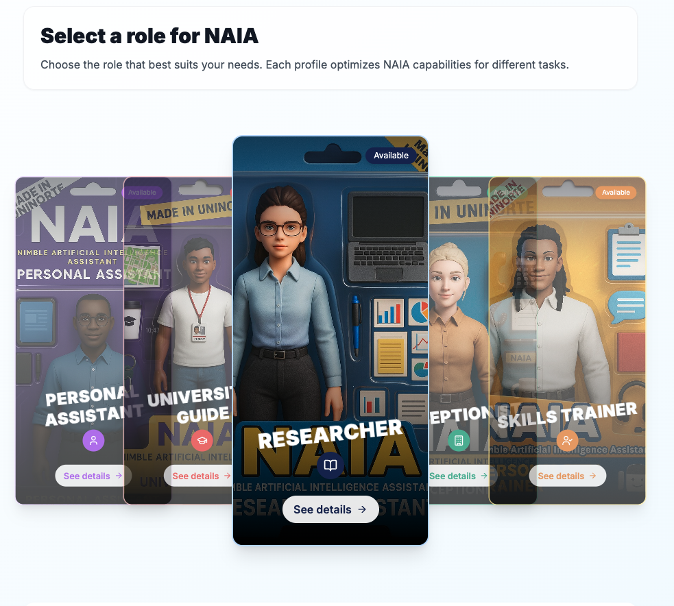 NAIA assistant interface mock